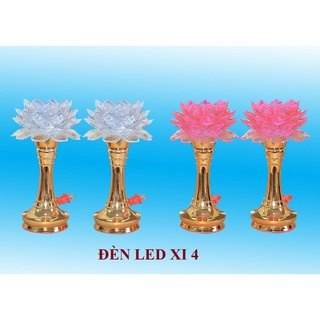 Bộ 2 đèn thờ cúng hoa sen LX04 , đèn để bàn thờ, đèn hoa sen