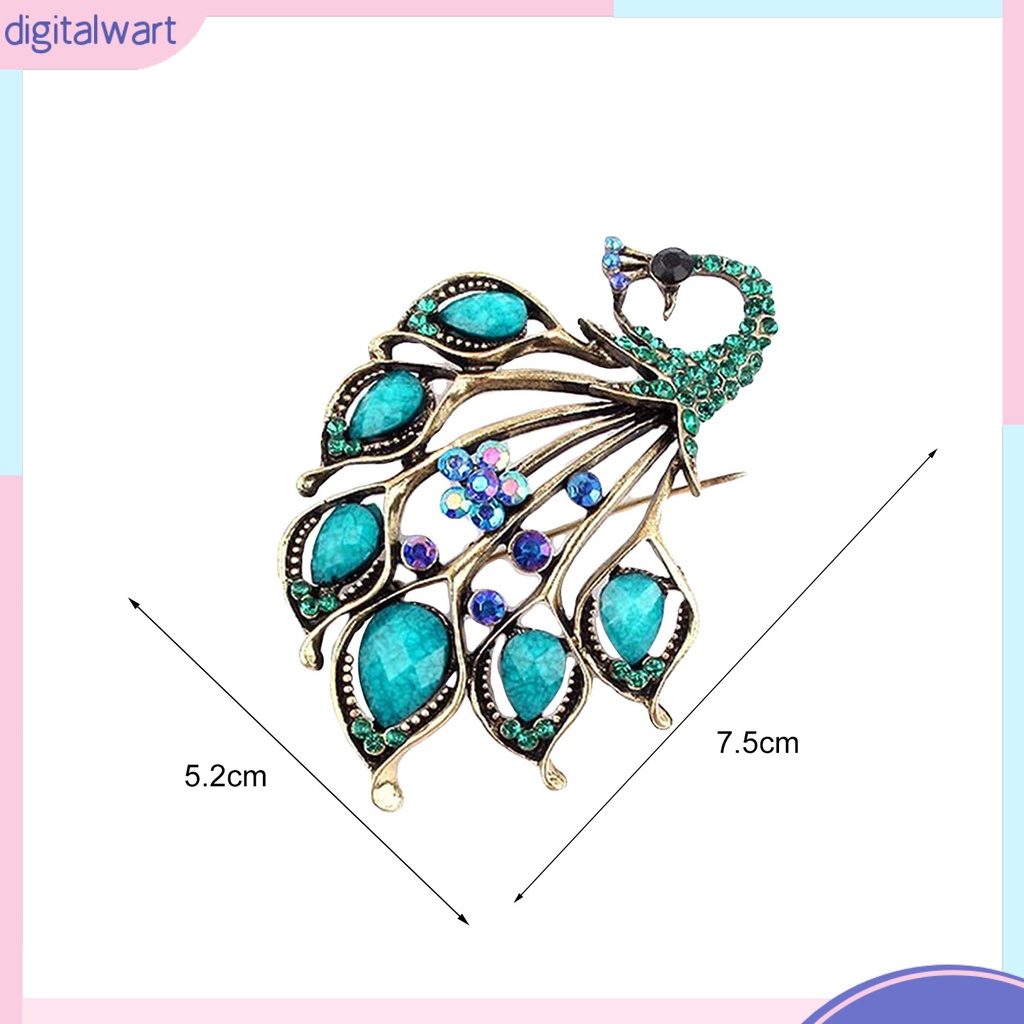 Trâm Cài Áo Hình Chim Công Đính Đá Thời Trang