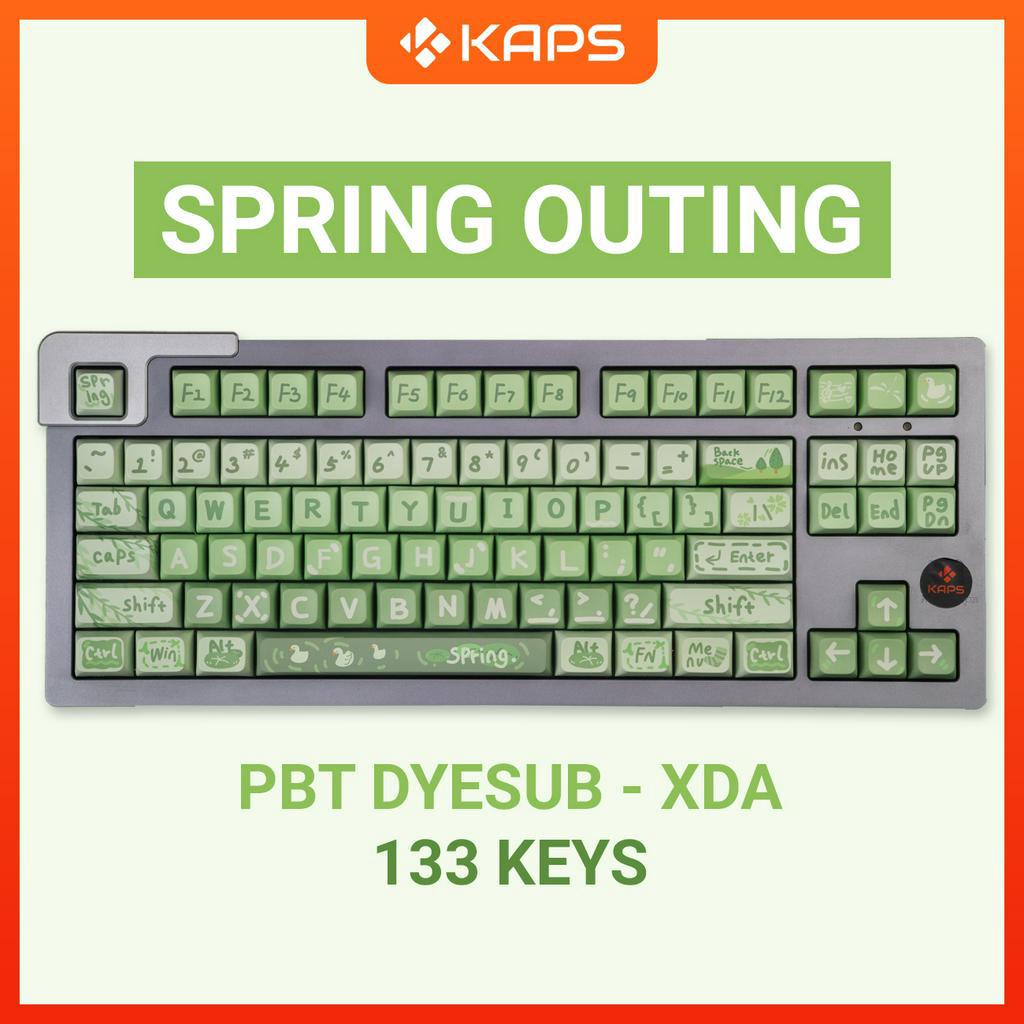 Keycap Spring Outing nhựa PBT profile XDA in dyesub 133 nút cho bàn phím cơ layout 108/104/98/87/84/75/68/64/61