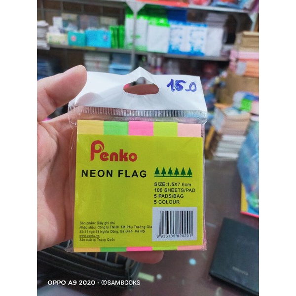 Giấy nhớ Penko Neon Flag 5 màu (500c)