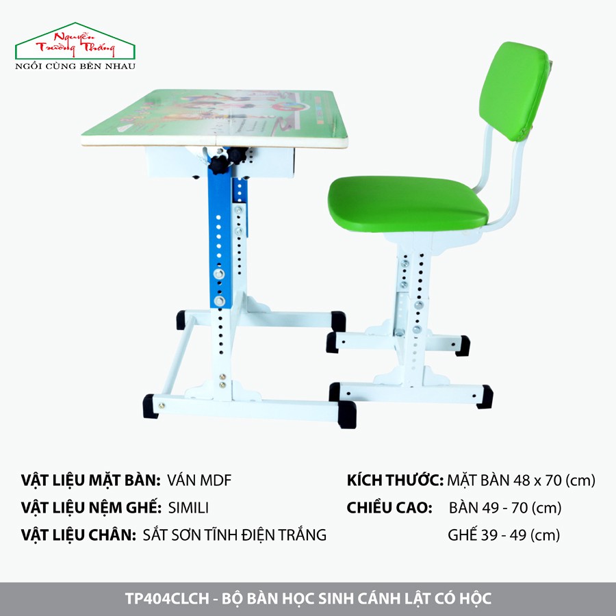 Bộ bàn học sinh tăng chỉnh chiều cao | Bộ bàn cánh lật - Nguyễn Trường Thắng Desk