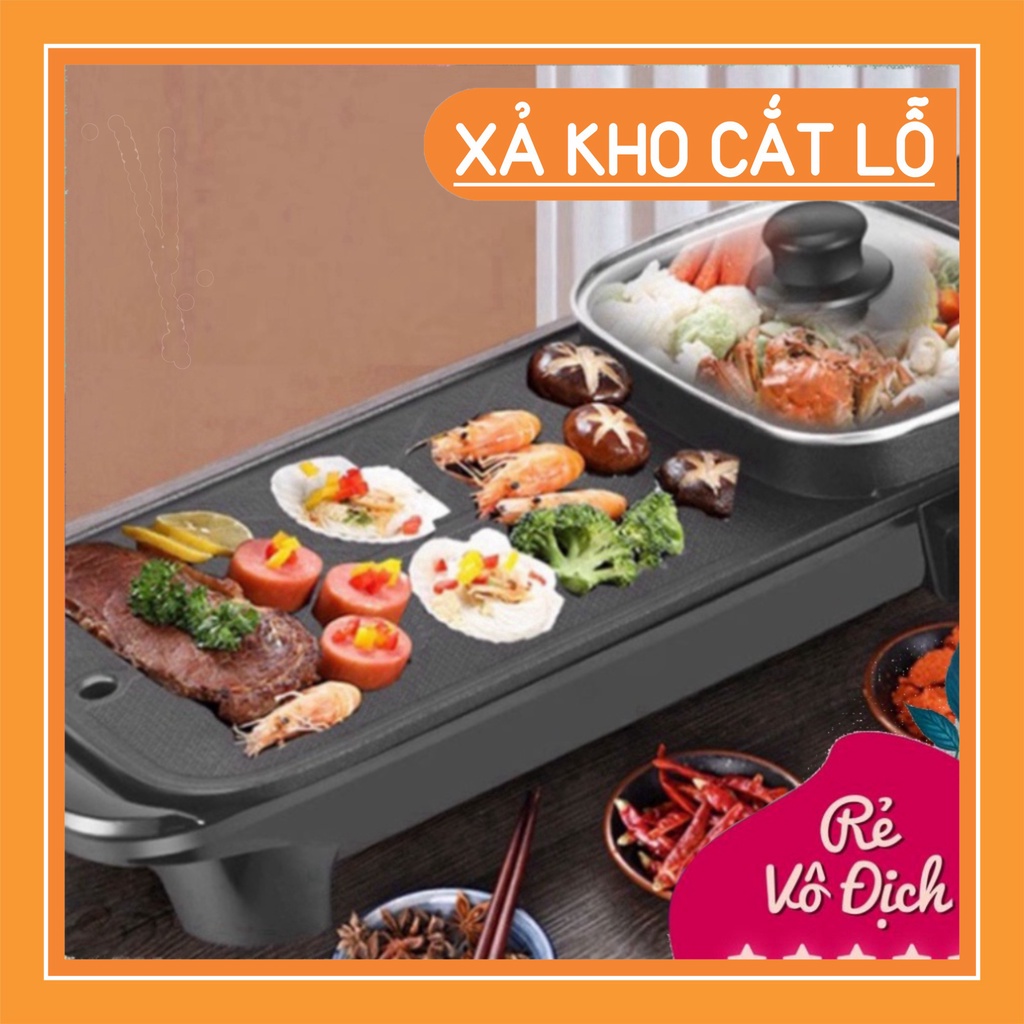 Nồi lẩu nướng 2 in 1 Lớn , bếp lẩu nướng 2 ngăn đa năng hominhhien827384