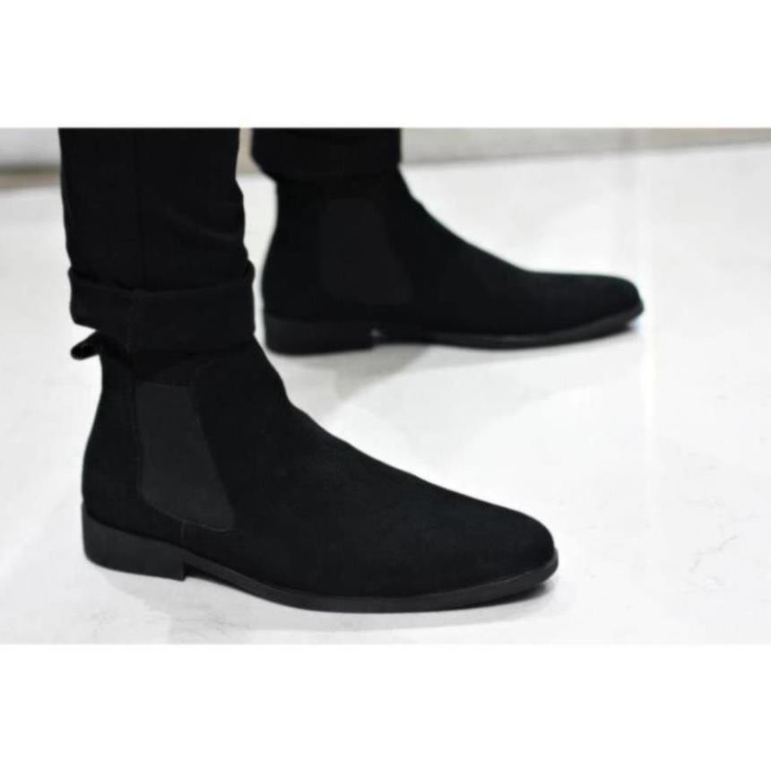 [Sale 3/3] giày chelsea boot cổ cao da bò lộn 4 Màu : Đen - Xám Nhạt - Vàng - Vàng Bò (2H - 56) Sale 11