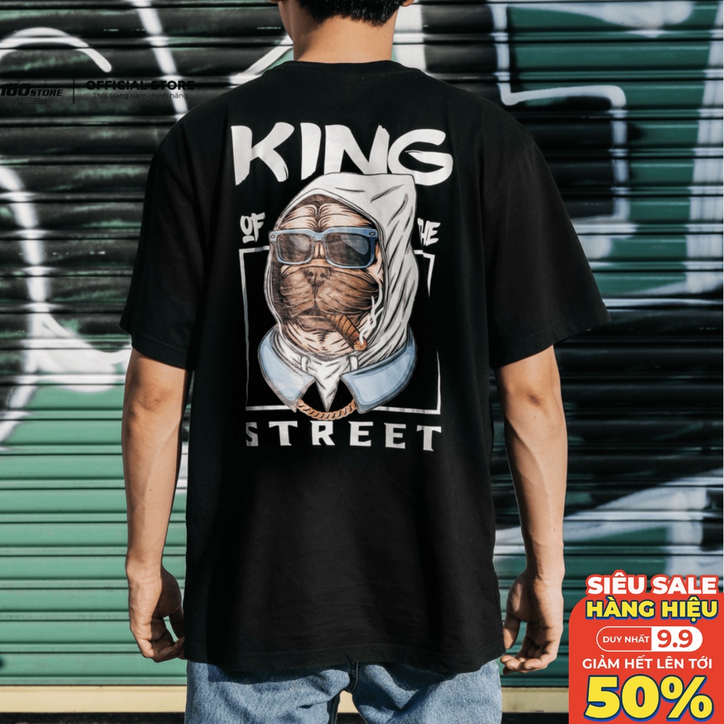 Áo Thun Nam, Áo Phông Nam Cổ Tròn ICON DENIM King Of The Street, Vải Cotton Co Giãn, Form Regular ATEC0002 160STORE - HÀ