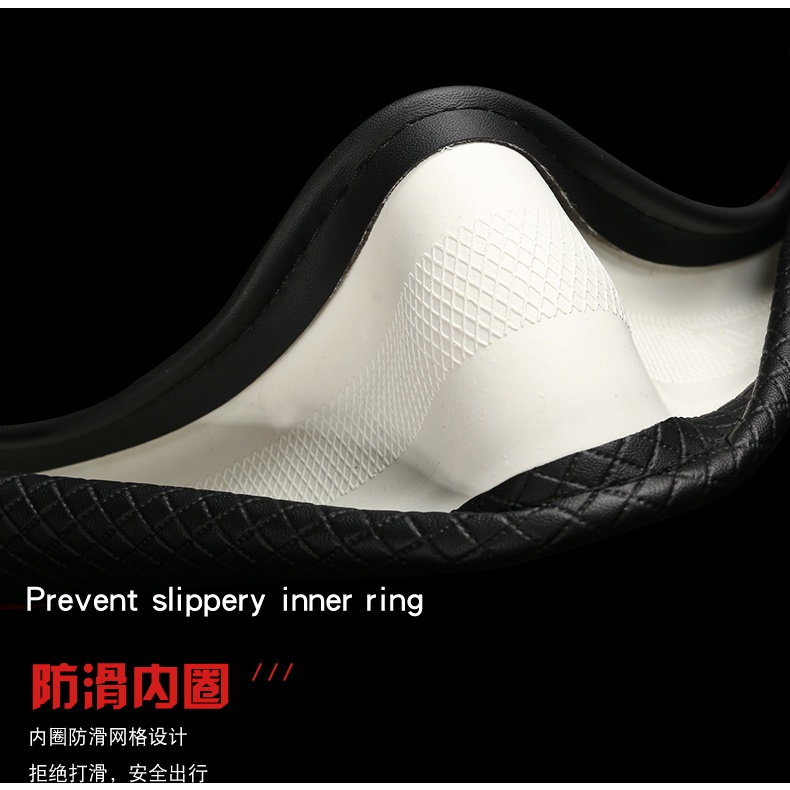 Bọc Vô Lăng Xe Hơi Loại D 38cm Chất Liệu Da Phối Sợi Carbon