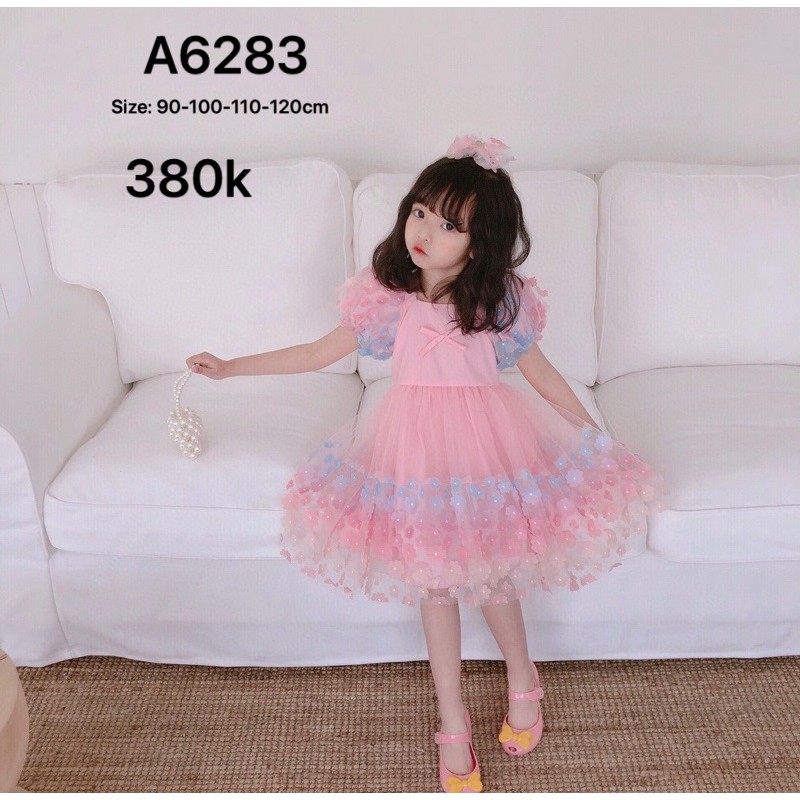 Váy bé gái voan Hồng