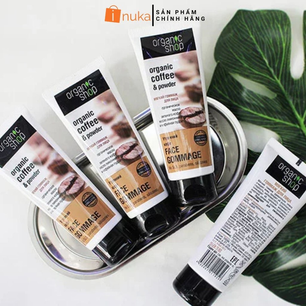 [100%-Hàng Auth] Tẩy tế bào chết da mặt Organic Shop chăm sóc da mặt dịu nhẹ tái tạo trắng da mặt (75ml). | BigBuy360 - bigbuy360.vn