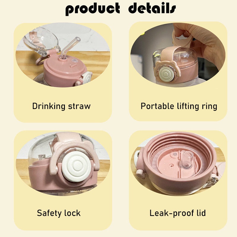 ONLY HOUSE Bộ Dụng Cụ Tập Thể Dục Gồm Dây Đeo + Nhãn Dán 3D 1000ml (Có Sức Chứa Lớn) Dành Cho Nam Và Nữ