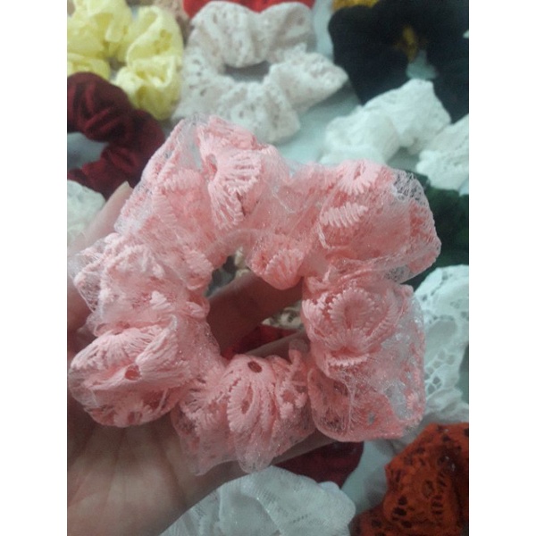 Scrunchies thun cột tóc ren dễ thương