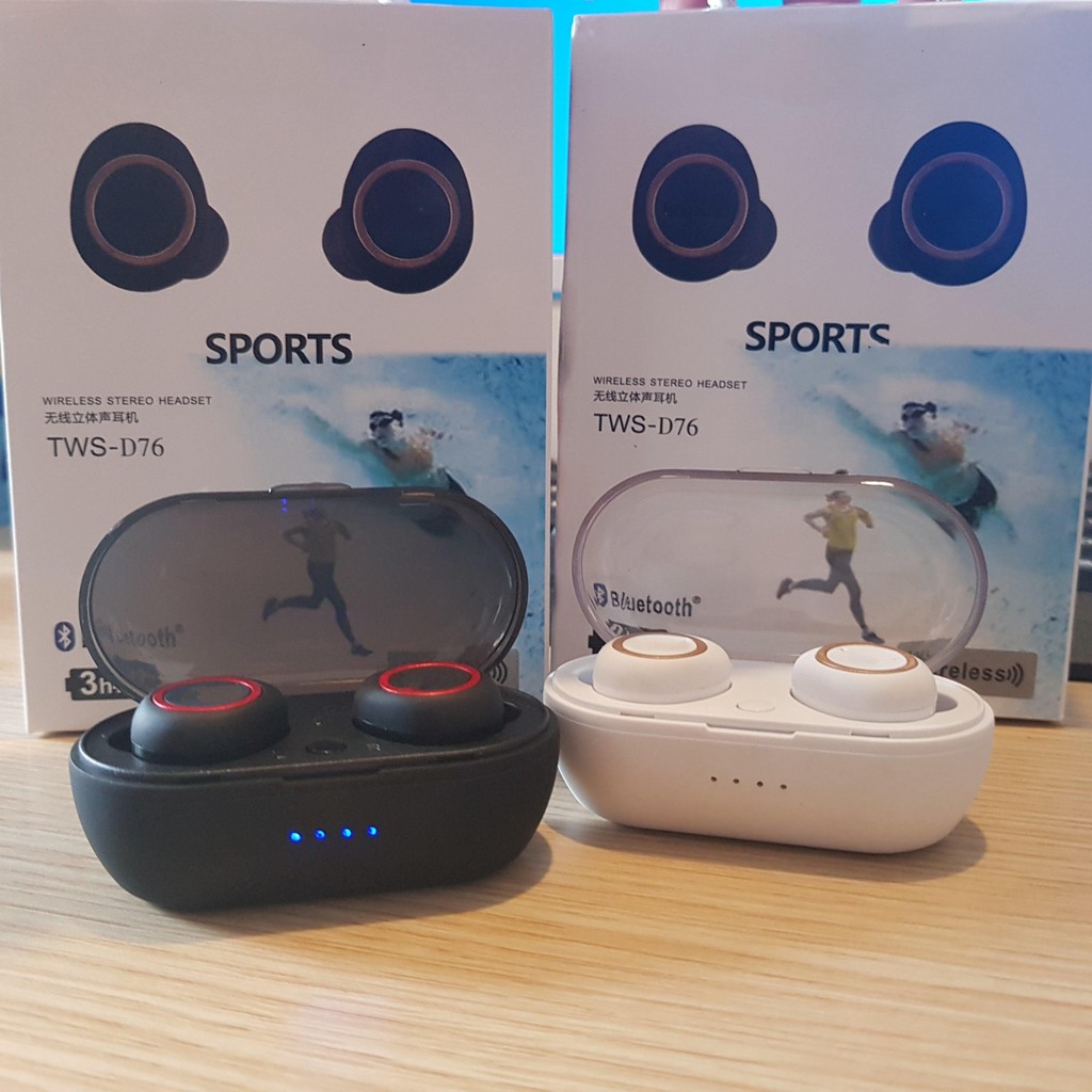 ( Nghe Không Hay Hoàn Tiền 100% )Tai nghe Bluetooth Đen Sony sport TWS-D76 Rất ấm Bass-treble rõ ràng | BigBuy360 - bigbuy360.vn