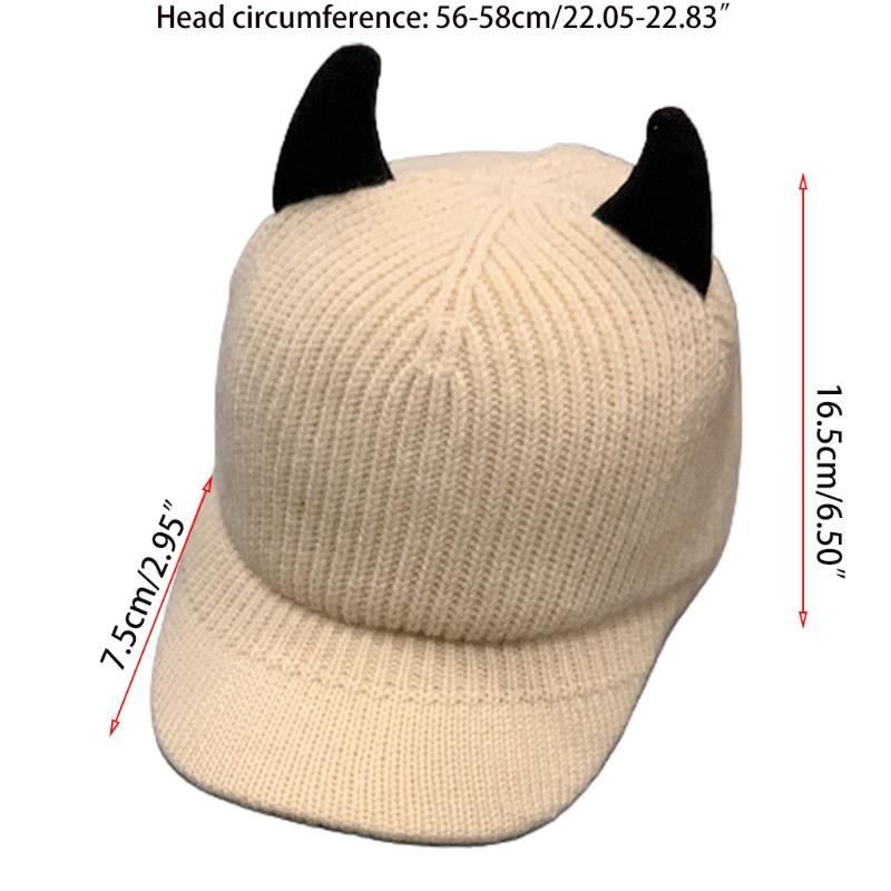 Mũ Lưỡi Trai Dệt Kim Đính Sừng Vịt Dễ Thương Dùng Trượt Tuyết / Leo Núi