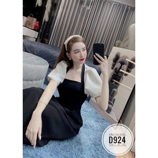 Bigsize nhung lê đầm tay phối d924