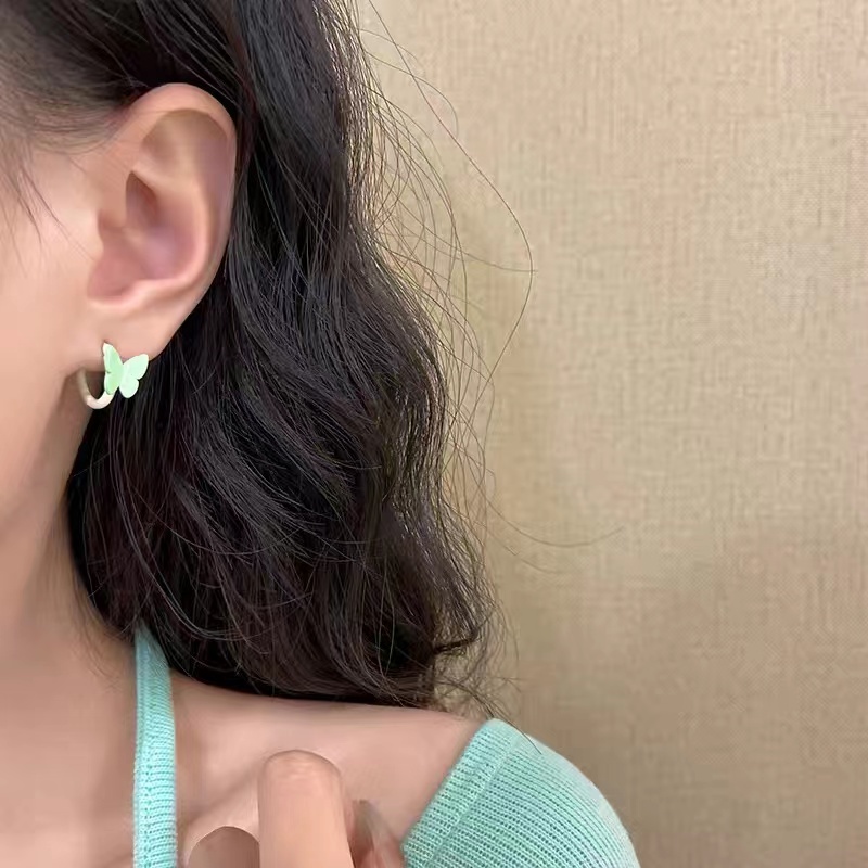 Bộ 6 Khuyên Tai Hình Chữ C/Bướm Đơn Giản Thời Trang Phong Cách Hàn Quốc Cho Nữ