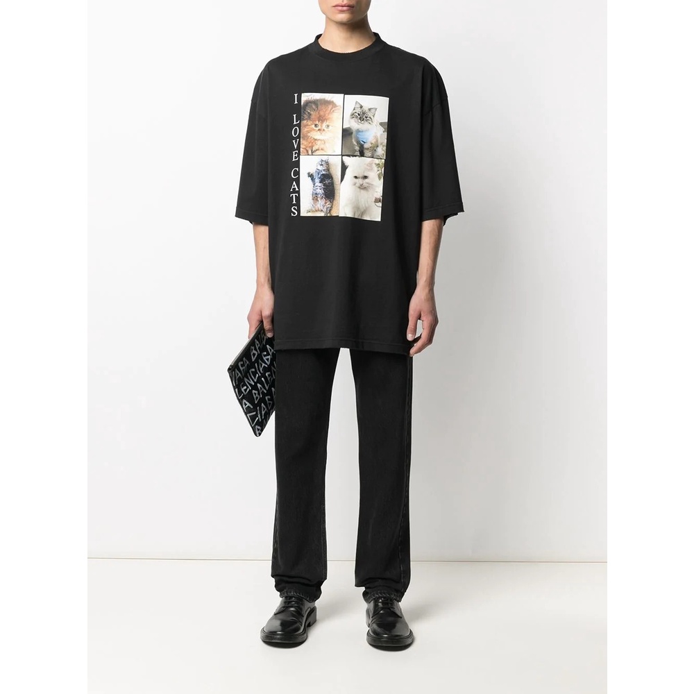 Áo thun Balenciaga Meow love cat Sơn Tùng M-TP Hải Tú đen trắng