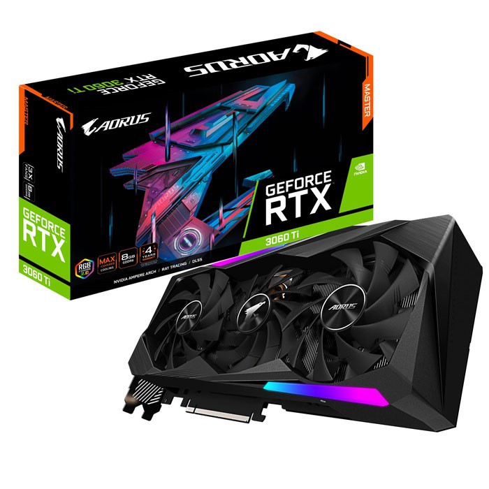 Card VGA Gigabyte RTX 3060Ti 8G GDDR6 Aorus Master (GV-N306TAORUS M-8GD)