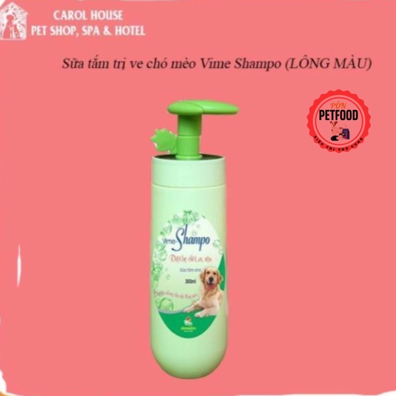 Sữa tắm cho chó LÔNG MÀU Vime Shampo - chai 300ml