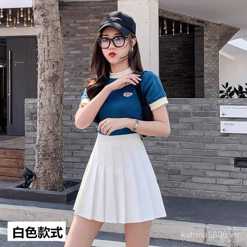 Đen Chân Váy Ngắn Lưng Cao Xếp Ly Phong Cách Hàn Quốc Thời Trang Mùa Hè Cho Nữ | BigBuy360 - bigbuy360.vn