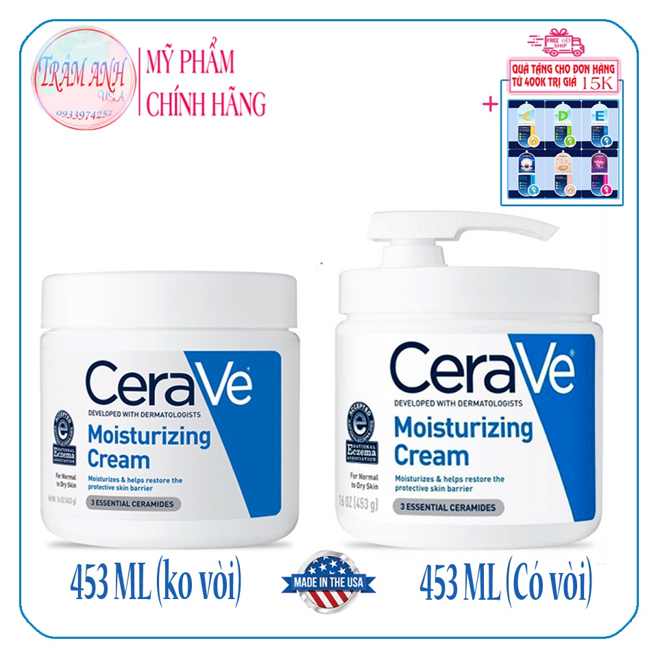 Kem dưỡng ẩm CeraVe Moisturizing Cream For Normal to Dry Skin 453g