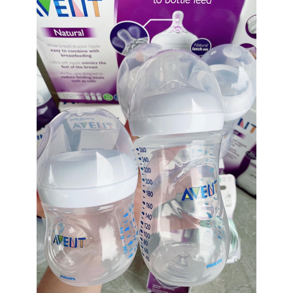 Bình sữa Avent Natural 125ml/260ml tách set