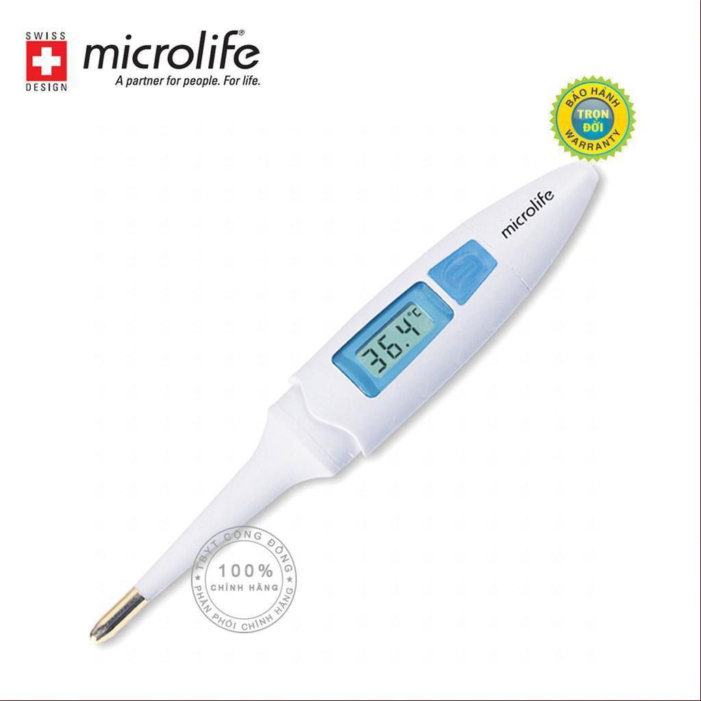 [Đo nhanh, 10 giây cho kết quả] Nhiệt kế điện tử Microlife MT200 - đầu mềm mạ vàng , chống kích ứng da