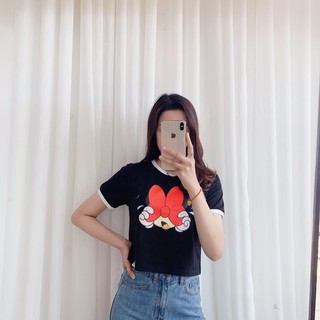 Áo croptop in chuột Mickey