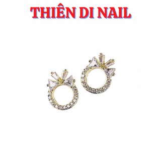 Charm nơ tròn đính móng, charm nơ đá cao cấp Thiên Di Nail