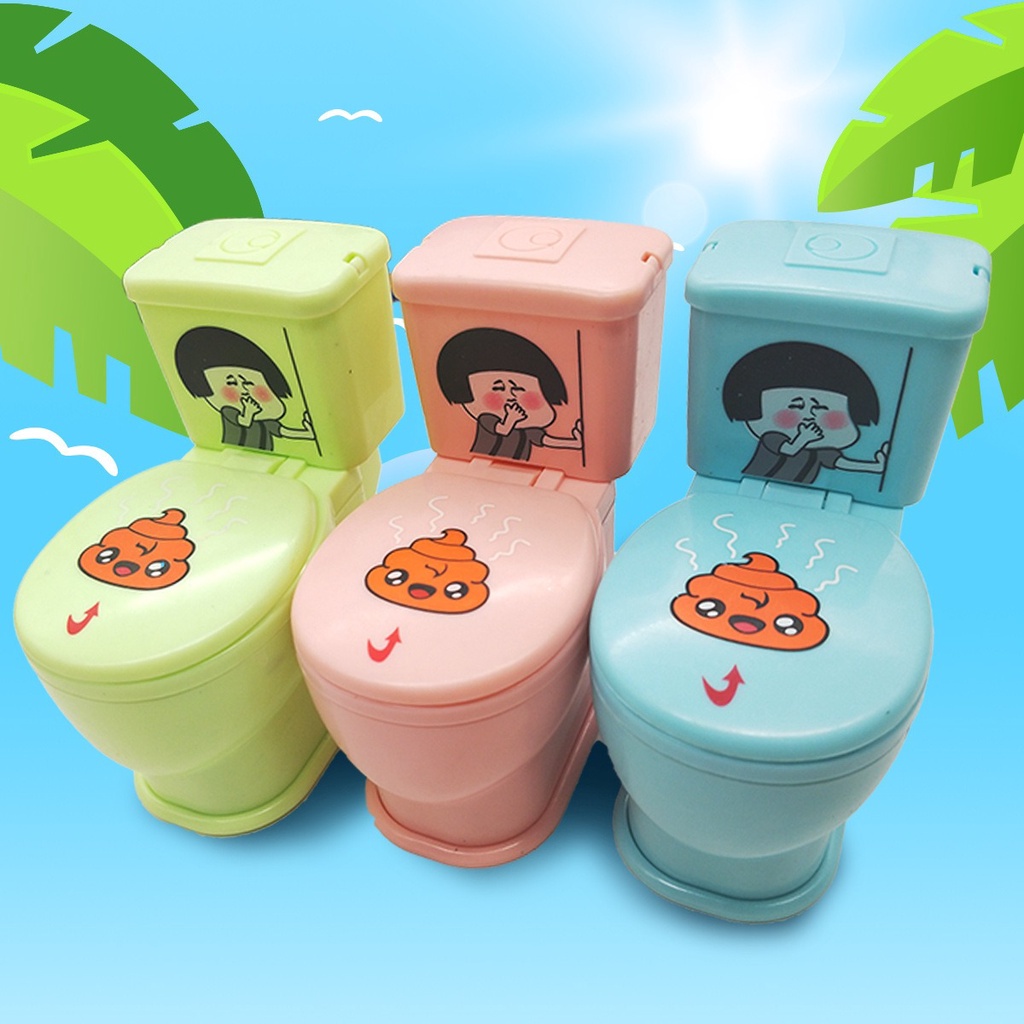 Mô hình đồ chơi toilet phun nước dành cho bé - nhà vệ sinh phân troll xịt nước