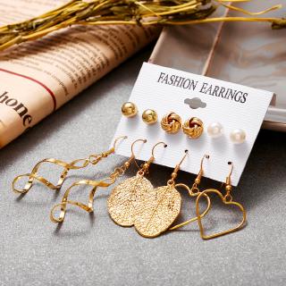Set 6 cặp bông tai chiếc lá