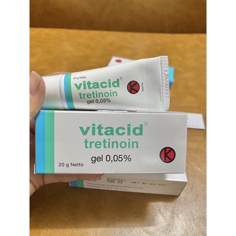 GEL Tretinoin Vitacid 0.1%, 0.05%, 0.025%  giảm mụn, chống lão hóa da 20g.