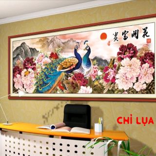 Tranh thêu Chỉ Lụa Phu thê viên mãn kt 162*71cm