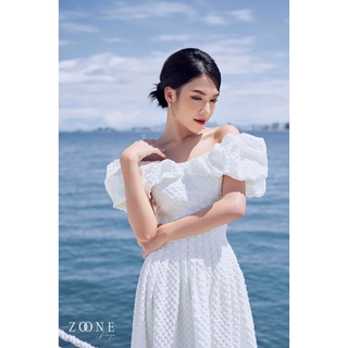 Váy cổ bèo trần ly