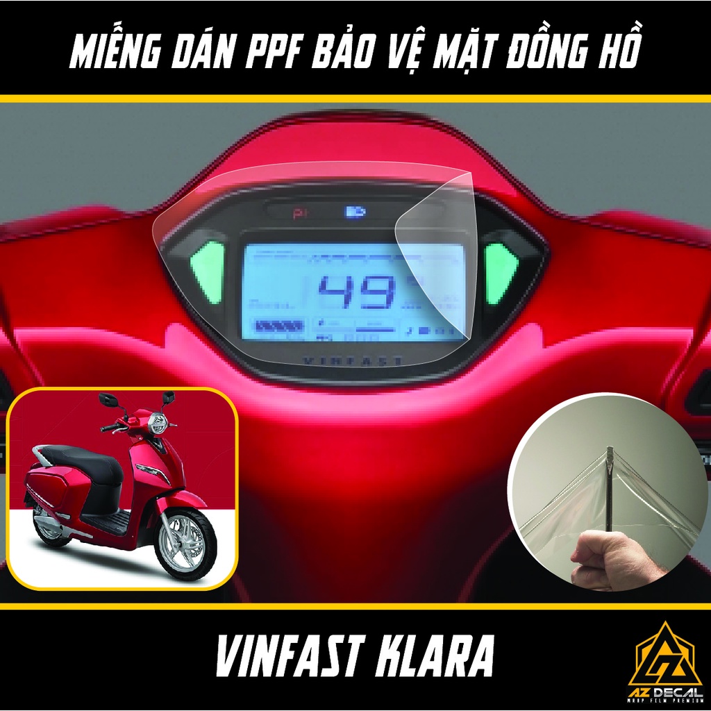 Film PPF Bảo Vệ Đồng Hồ Xe Vinfast Klara | Miếng Dán Decal Trong Suốt Dán Mặt Đồng Hồ Xe Máy Chống Nước