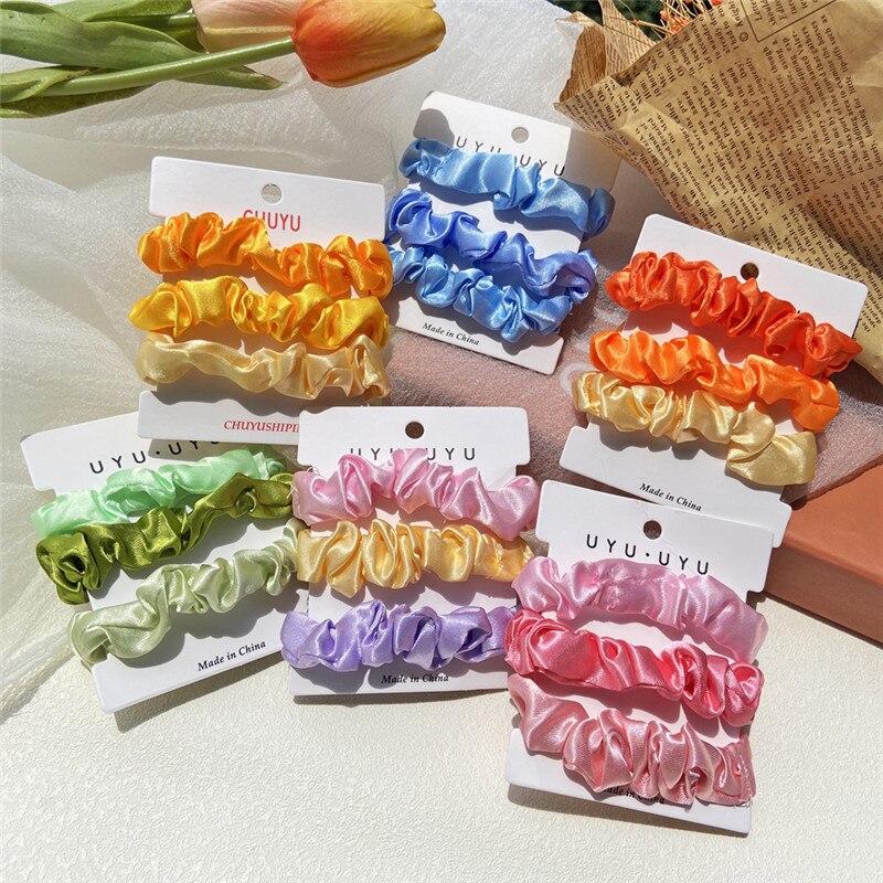 Dây Buộc Tóc Vải Satin Màu Trơn