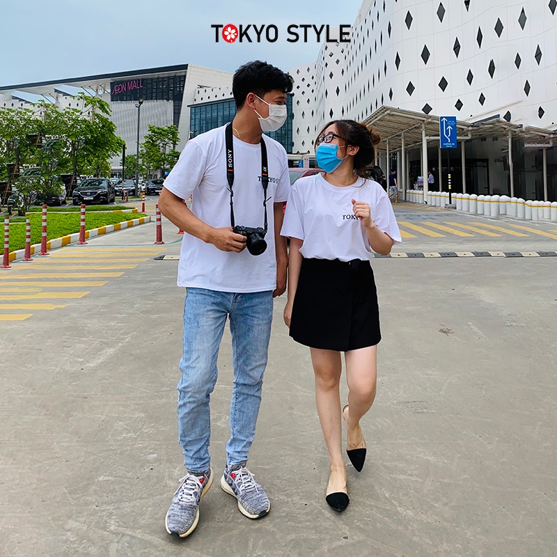 Áo phông ngắn tay unisex nam nữ tokyo style AP013 không cổ cotton dáng rộng