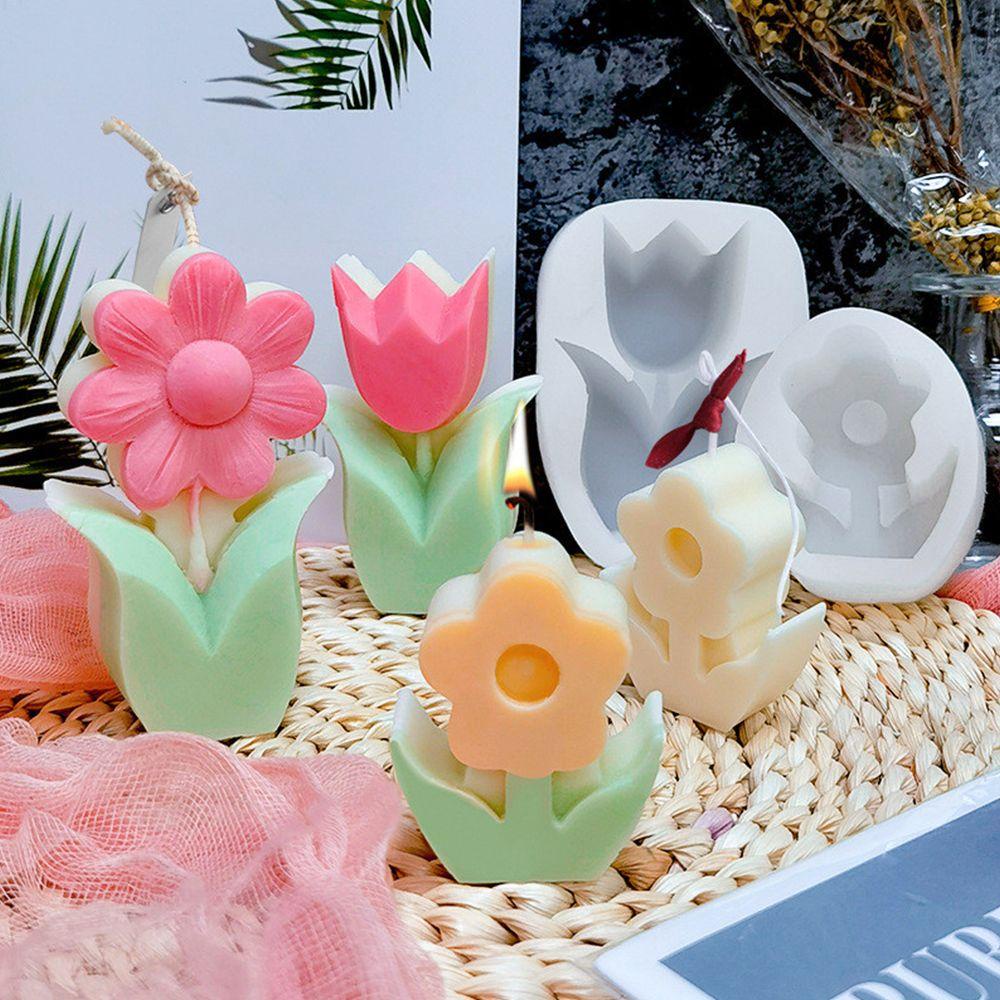 SUYO Khuôn Nhựa Làm Nến Hình Hoa Tulip