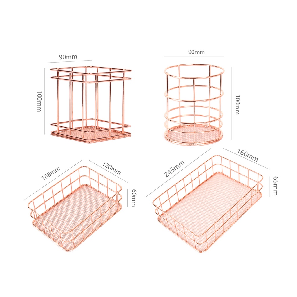 Giá Đỡ Để Bàn Bằng Sắt Màu Vàng Hồng Siêu Bền Tiện Dụng Cho Gia Đình / Văn Phòng