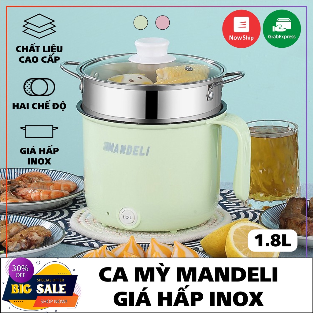 Ca Mỳ Tráng Men Đá MANDELI Dung Tích 1.8L