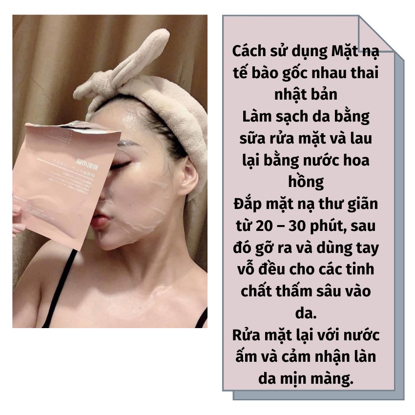 Mặt nạ nhau thai tế bào gốc rwine beauty stem cell placenta mask chính hãng .