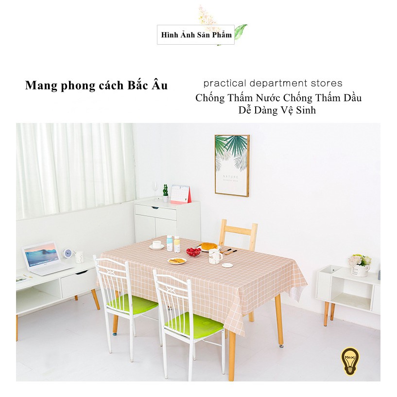 Khăn Trải Bàn Vintage Sọc Caro Chống Thấm Nước Phông Nền Chụp Ảnh Trang Trí Cho Bàn Ăn Thêm Sang Trọng Dễ Lau Sạch MOXI