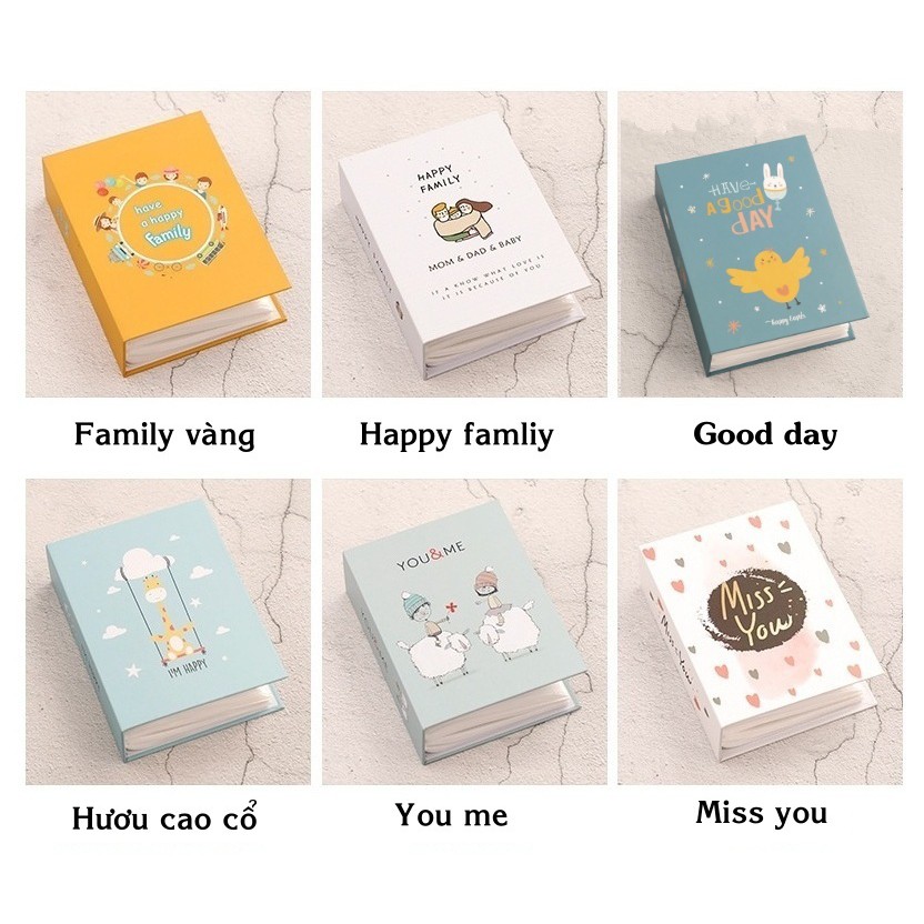 Album ảnh 8x10 chứa 200 ảnh bìa giấy cứng hoạt hình siêu xinh binder đựng card Tú Vy Studio