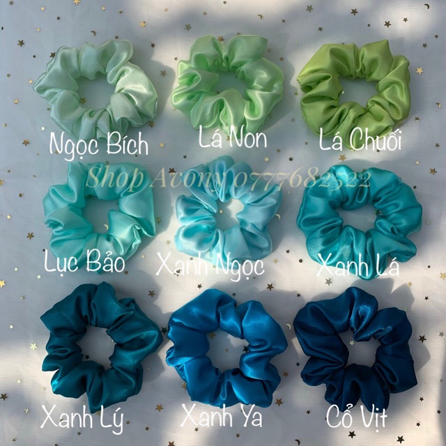 Dây cột tóc scrunchies vải lụa pb 2