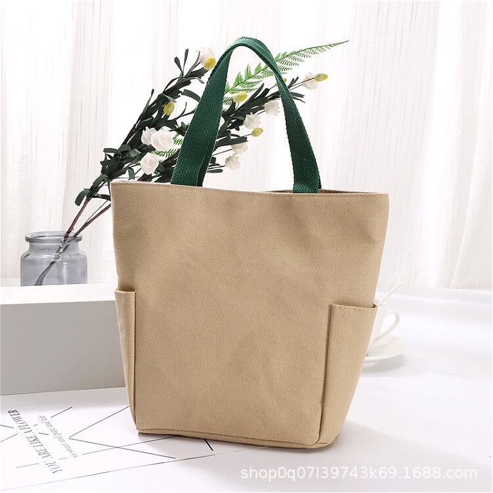 Túi xách vải đựng hộp cơm trưa in hình Starbucks thời trang mới dễ phối đồ thân thiện với môi trường