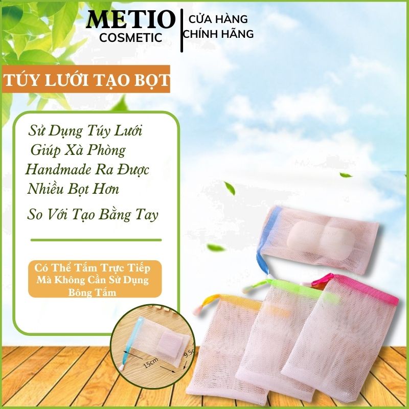 Túi Tạo Bọt Xà Phòng [ 𝑭𝒓𝒆𝒆𝒔𝒉𝒊𝒑] Túi Lưới Tạo Bọt Kich Thước 15x9cm  - Để Tắm Hoặc Rửa Mặt