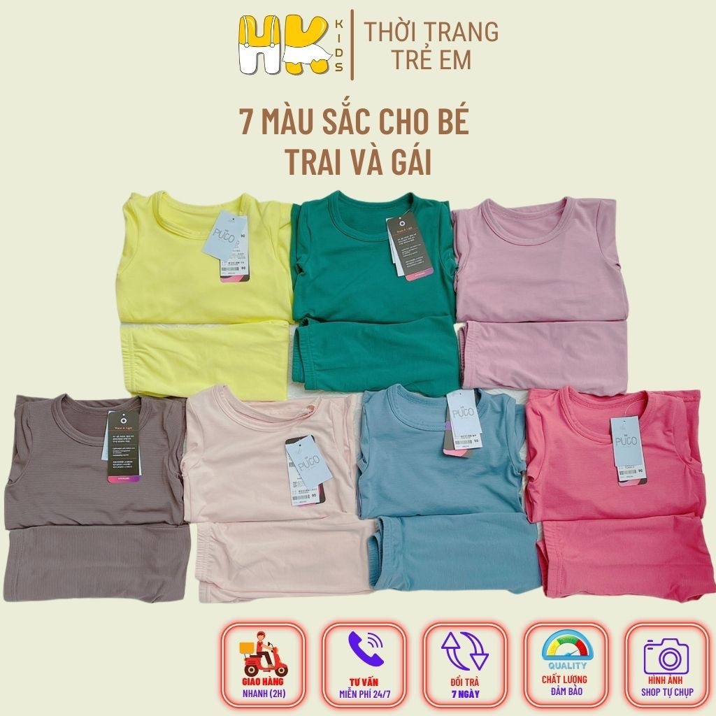Bộ thu đông cho bé  PUCO chuẩn HÀN dáng body, chất pettit cao cấp co giãn 4 chiều mềm mịn (sz 2- 13 tuổi) - HK KIDS