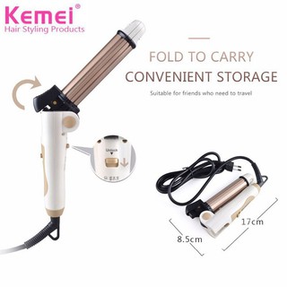 Máy tạo kiểu du lịch cho tóc với 3 chức năng bấm uốn duỗi kemei km-8851