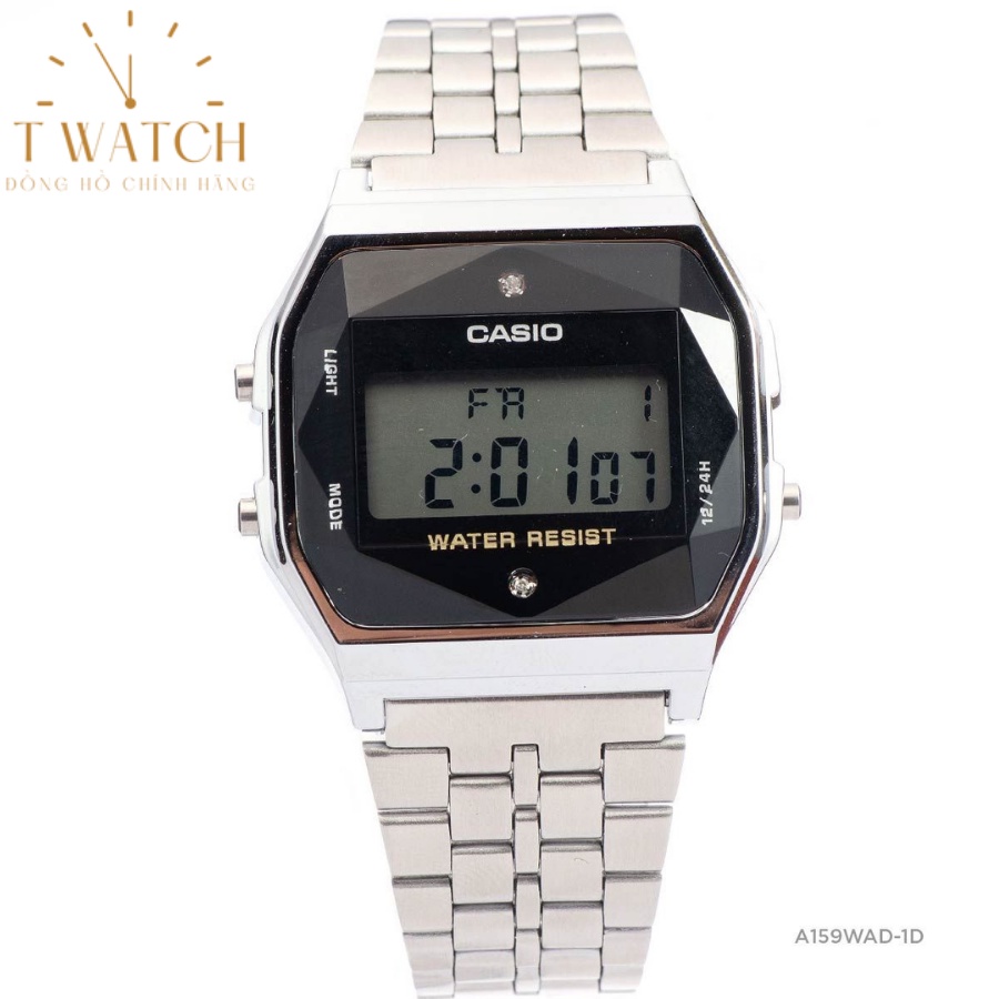 Đồng Hồ Unisex Casio A159WAD - Điện Tử - Kính Nhựa - Size Mặt 33.2mm - Chính Hãng 100%