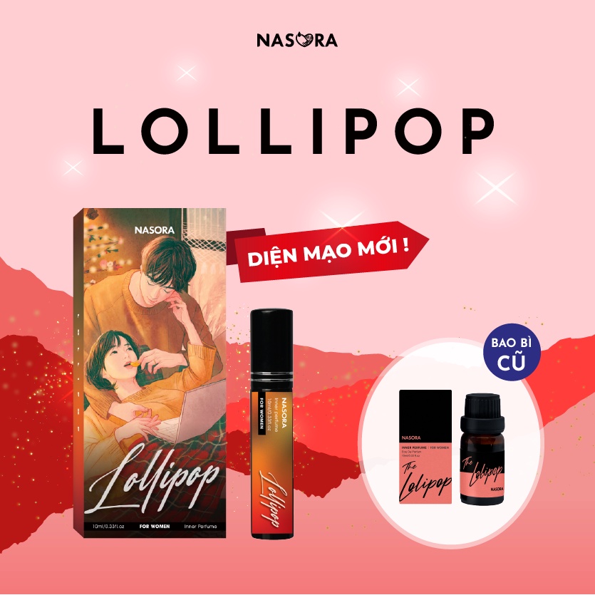 Nước hoa vùng kín nữ NASORA The Lolipop thơm lâu, mùi hương ngọt ngào quyến rũ chai 10ml