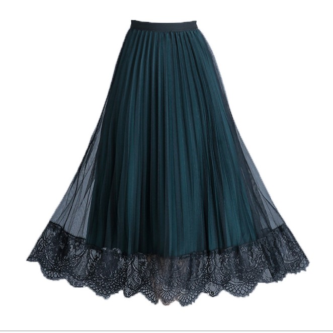 Váy xếp ly phối ren mặc 2 kiểu thời trang Hàn Quốc VAY63 Free size
