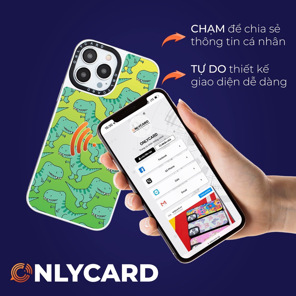 Ốp lưng thông minh ONLYCARD_DINOSAUR_45/Dành cho các dòng IPhone 7/7plus/8/8plus/x/xr/xs/11/12/13/pro/promax
