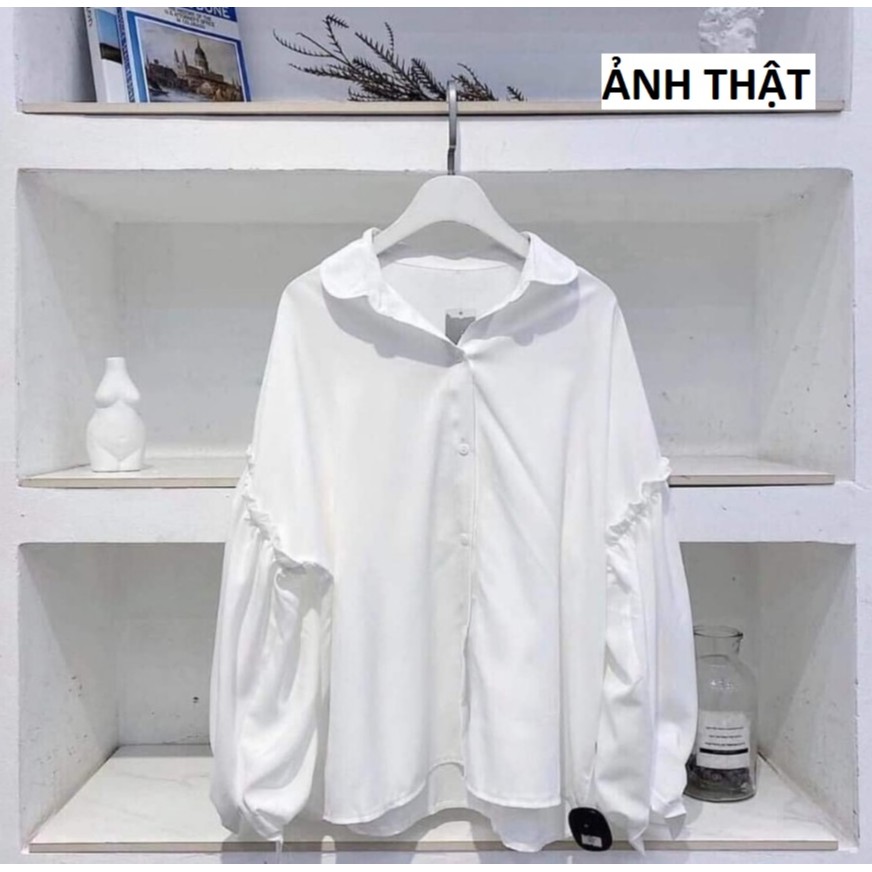 [Mã FAMAYWA giảm 10K đơn 50K] Áo Sơ Mi Nữ ☘FREESHIP☘ Áo Sơ Mi Trắng Tay Bồng Cực Xinh